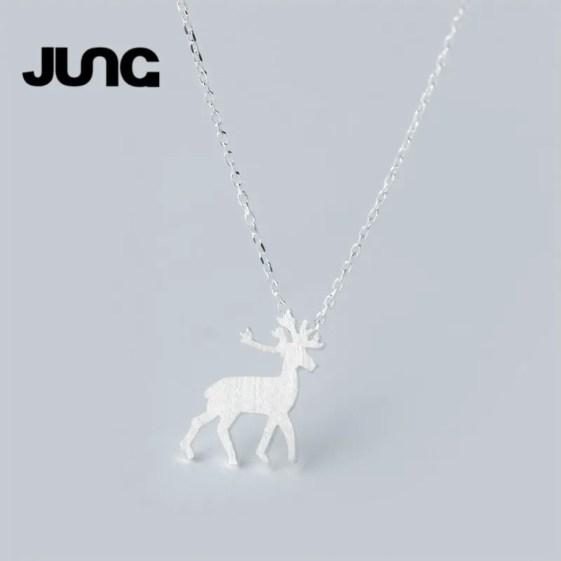 Fashion Deer Sweet Temperament 925 Sterling Silver Jewelry Beautiful OL Delicate Pendant Necklace Women Collier Choker Collar | Украшения и