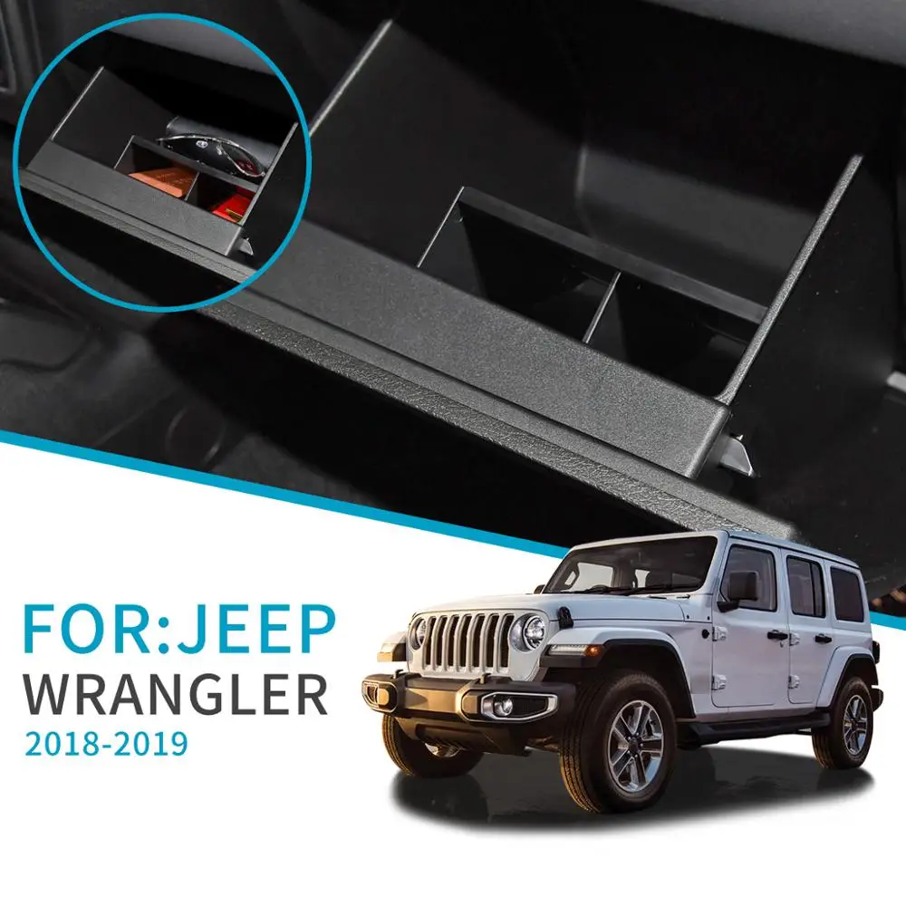 

ZUNDUO Car Glove Box Interval Storage For JEEP Wrangler JL 2018 2019 2020 Sport Storage Console Tidying Box Central Storage Box