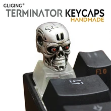 Pbt R4 robot head Cherry MX mechanical keyboard keycaps backlight manual paste bottom ESC game key cap