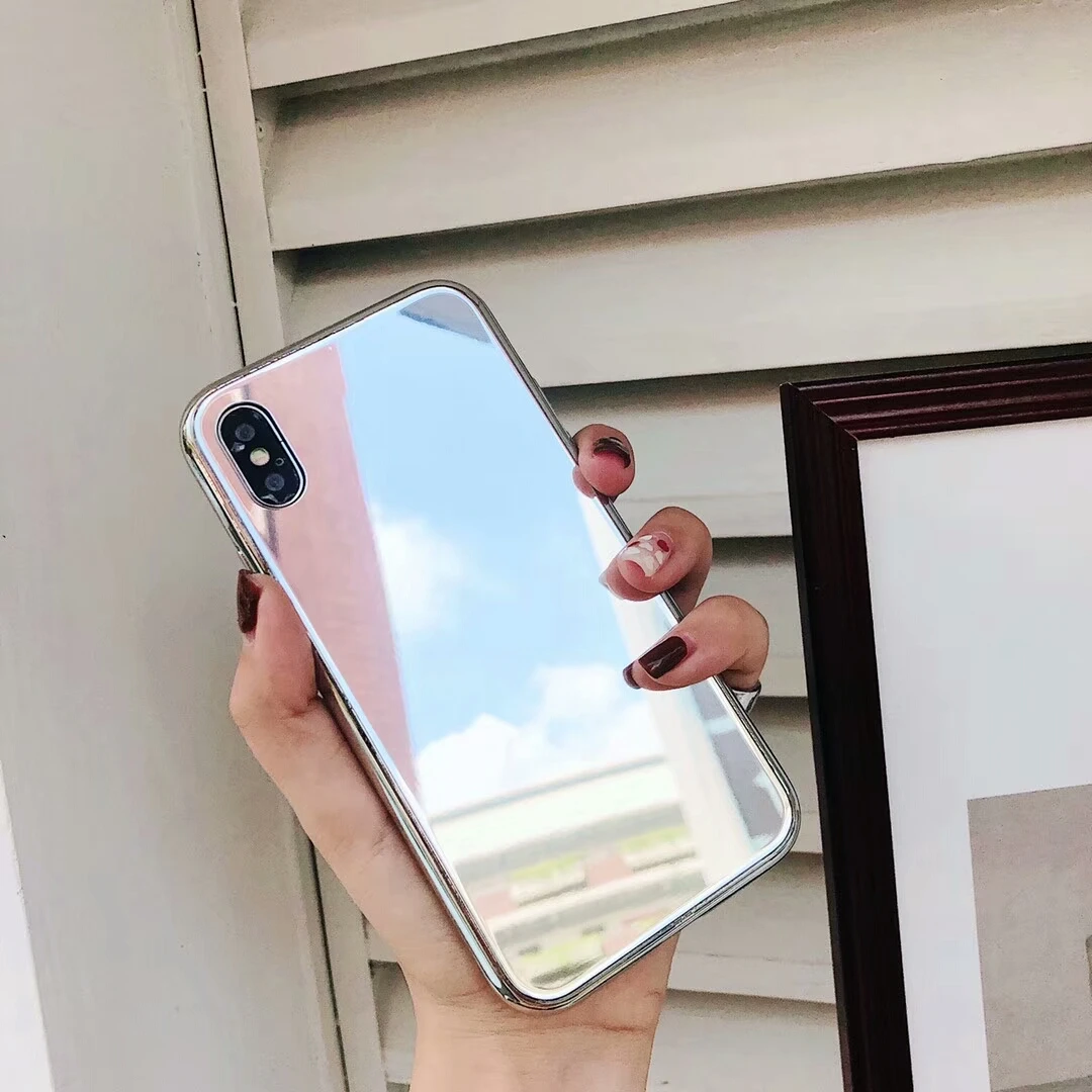 Gimfun Блестящий зеркальный чехол для IPhone Xs X Xsmax Xr 7 7plus 6 6s 8 противоударный