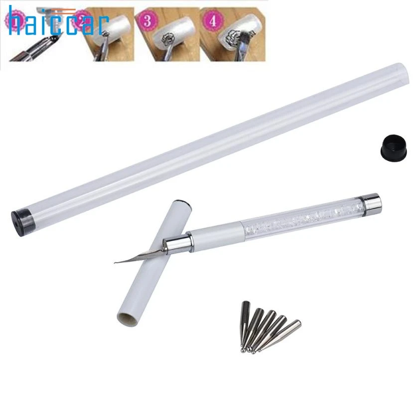 

2017 New Nail Art Brush Pen Design Painting Drawing Dotting Rhinestone Crystal Line Tools Beautiful Women M13X13