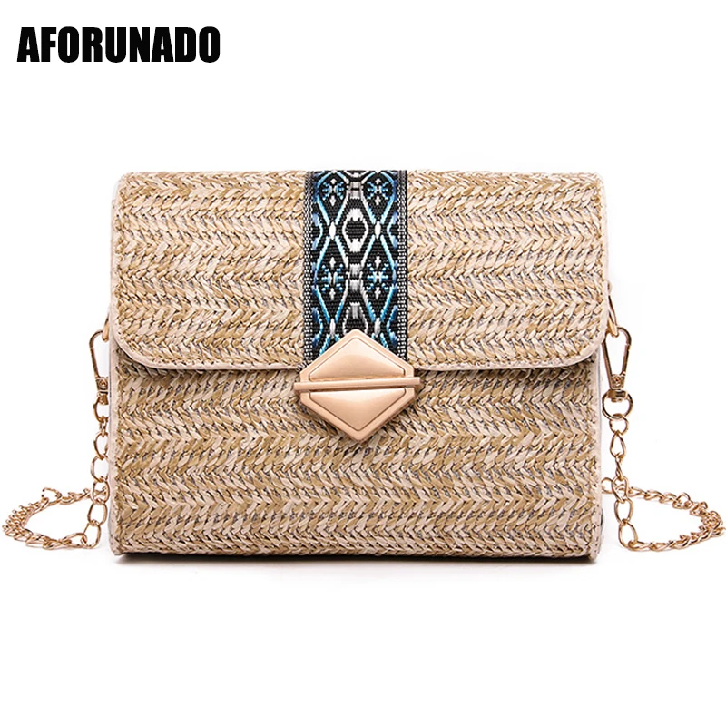 

New Fashion Travel Straw Shoulder Bags Handbags Women Summer Beach Crossbody Bag For Women 2019 Handmade Women Bohemia Handbag
