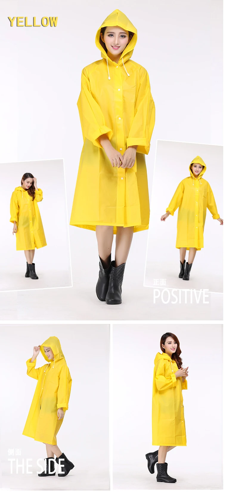 Women Transparent Portable Long Raincoats 16