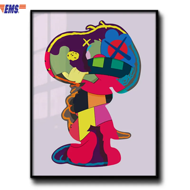 

OriginalFake Abstraction Dog Aluminium Alloy Frame Wall Painting Creative Bedroom Wall Art Decorations X1135