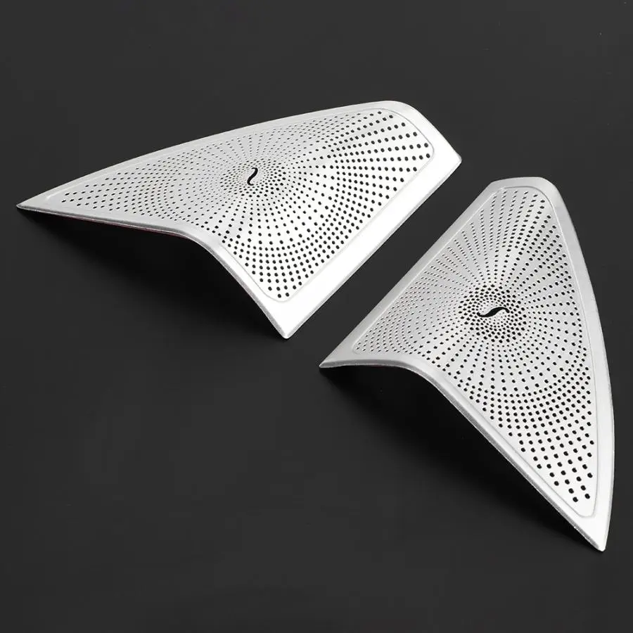

1 Pair of Car-styling Door Stereo Audio Speaker Cover Trim Aluminum Alloy Matte Silver for Mercedes Benz C Class W205 2015-2017
