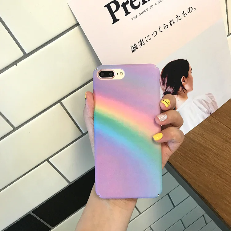 

Fashion Literary rainbow Phone Case For iphone X XS Max XR Case For iphone 6 6s 7 8 plus Back Cover Luxury TPU hard Cases Capa