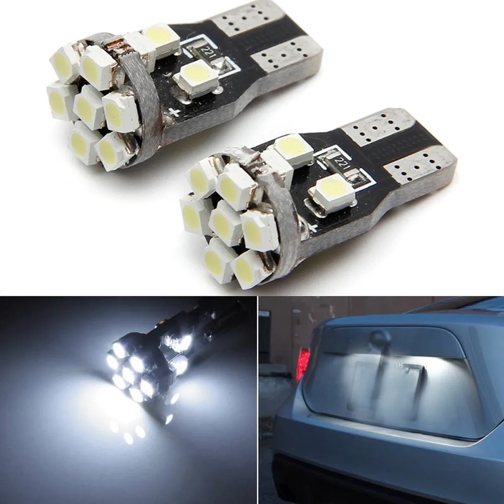 

2pcs LED Light 13-SMD T10 168 194 2825 LED Bulbs For Car License Plate Lights Dome Lights Trunk Area Lights Car Accessories