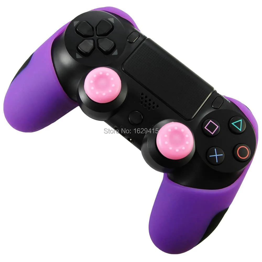 IVYUEEN, 12 цветов, для Playstation Dualshock 4, PS4 PRO, тонкий контроллер, силиконовый, толстый, половинный чехол+ 2 ручки для большого пальца