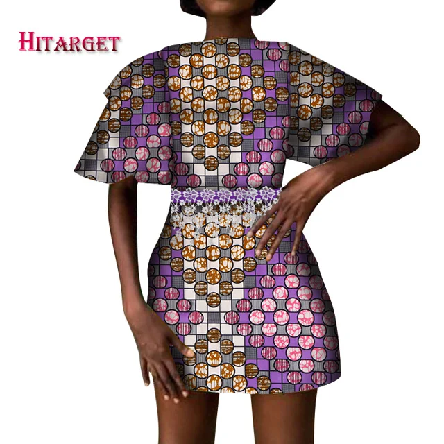 Hitarget женское платье в африканском стиле dashiki сексуальные платья для женщин Анкара восковая печать короткий рукав платье для женщин одежда WY4862