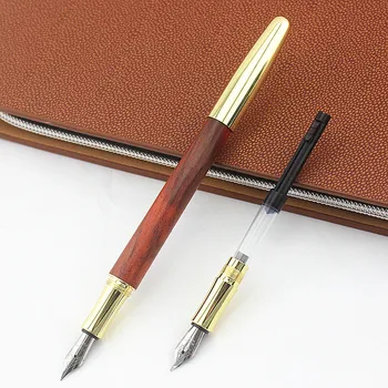

Luxury Wooden Double Nib 0.5 /1.0 Office Finance Fountain Pen Student Wrting Resin Ink Pens Set Gift Packing