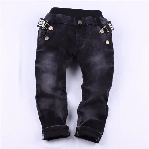 Весенне-осенние детские модные джинсы повседневные потертые штаны с надписью для мальчиков удобные детские брюки