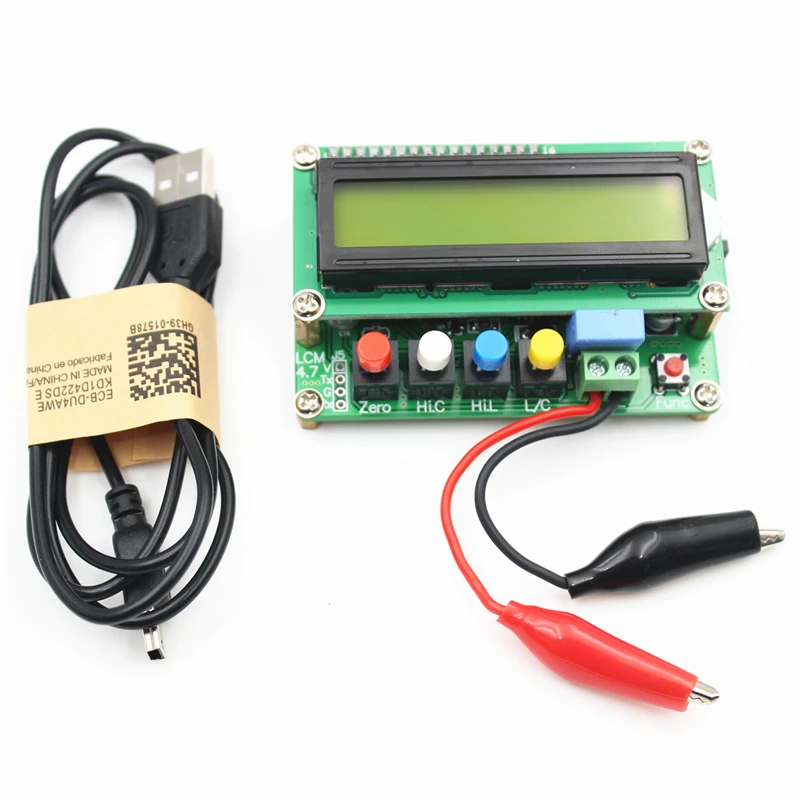OSCAR WOODS Capacitance Meter,Digital LCD High Precision Inductance Table Tester LC Meter Frequency 1pF-100mF 1uH-100H LC100-A Test Clip