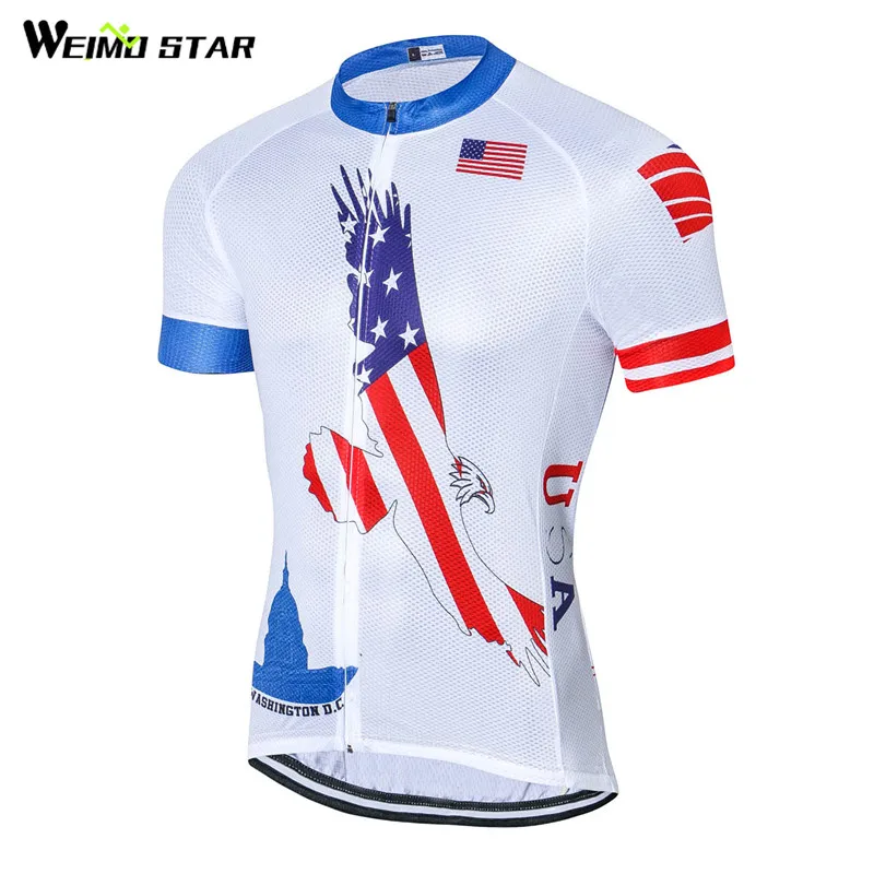 USA Cycling Jersey Men bike Clothes clothing bicycle top Ropa Ciclismo maillot MTB short sleeve