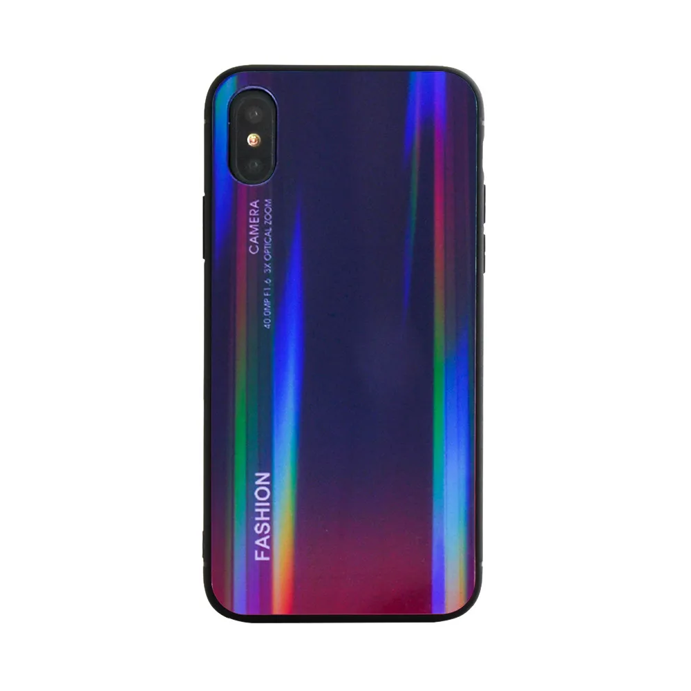 

For iPhone XS Max Stylish Super thin Slim Explosion proof Glass Back Soft Side anti-scratch lightweight extra grip Phone Cover