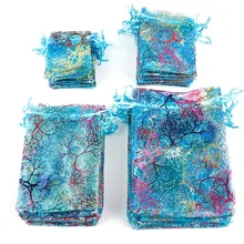 Organza-Bags Pouches Jewelry Wedding-Favor-Gift Drawstring Colorful 10x15cm 50pcs/Lot