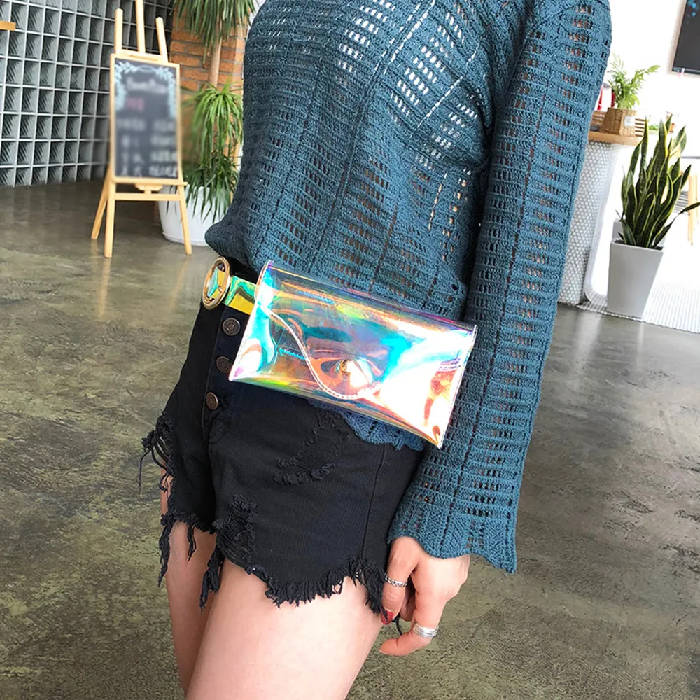 

New Holographic Fanny Pack Laser Waist Packs Heuptas Hip Bag Women's Waistband Banana Bags Waist Unisex bolso cintura 2019 C25