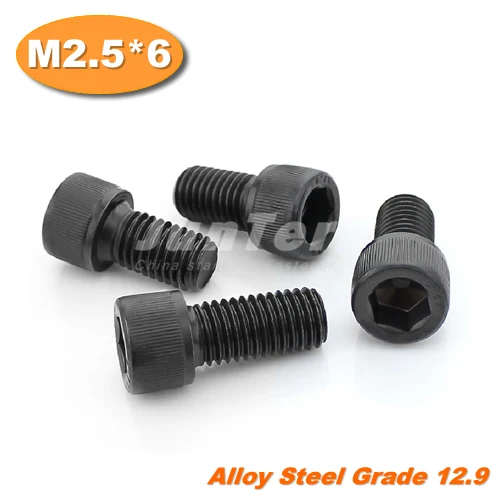 

1000pcs/lot DIN912 M2.5*6 Grade12.9 Alloy Steel Hex Socket Head Cap Screw