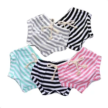 Модные детские хлопковые шорты штаны ярких цветов для малышей летние шорты для маленьких мальчиков и девочек От 0 до 4 лет штаны в полоску