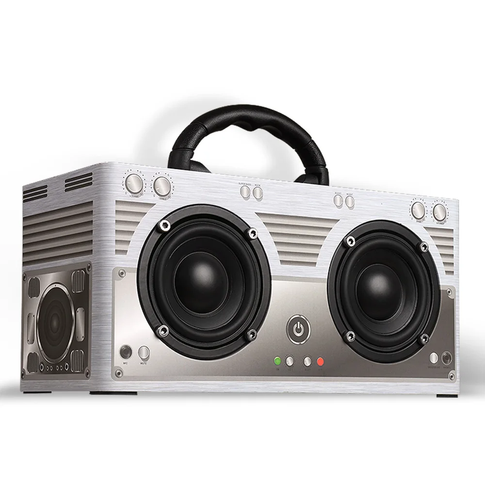 W9 портативная деревянная Колонка 20 Вт Aux 3,5 мм FM Super Bass Sound bar беспроводной Bluetooth сабвуфер с микрофоном для компьютера смартфон