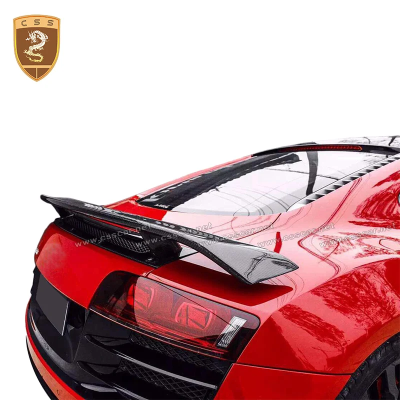 

Спойлер из настоящего углеродного волокна GT, заднее крыло для R8 V8 V10, спойлер из углеродного волокна, задний спойлер для багажника