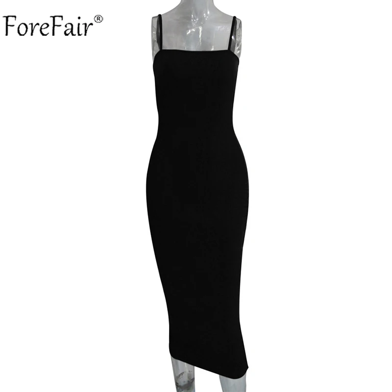 Forefair Sexy Spaghetti Strap Bodycon Midi Dress Women Summer Black White Red Sleeveless Basic Party Night Long Dress Autumn HTB1MS1BXiHrK1Rjy0Flq6AsaFXaV - Forefair Sexy Spaghetti Strap Bodycon Midi Dress Women Summer Black White Red Sleeveless Basic Party Night Long Dress Autumn