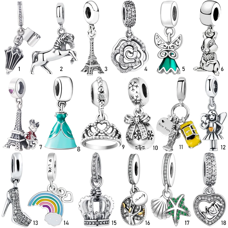 Authentic Fashion S925 Sterling Silver Crystal Enamel Pendant Charms bead fit Silver Bracelets Bangles 925 Silver Jewelry Gift Authentic Fashion S925 Sterling Silver Crystal Enamel Pendant Charms bead fit Silver Bracelets Bangles 925 Silver Jewelry Gift