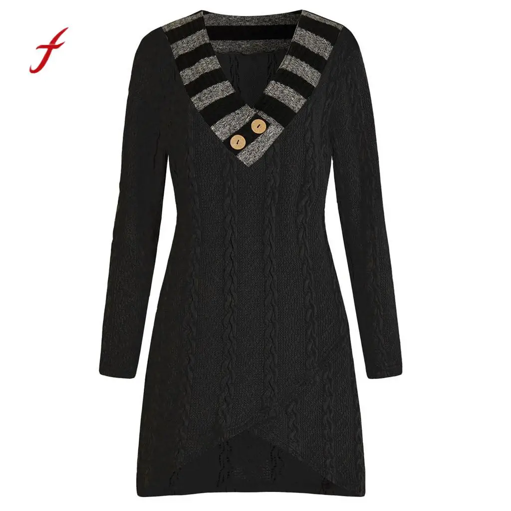 

Women blouses plus size feminino Spring Autumn Long Sleeve V-Neck Cable Knitted Longline womens tops and blouses roupa feminina