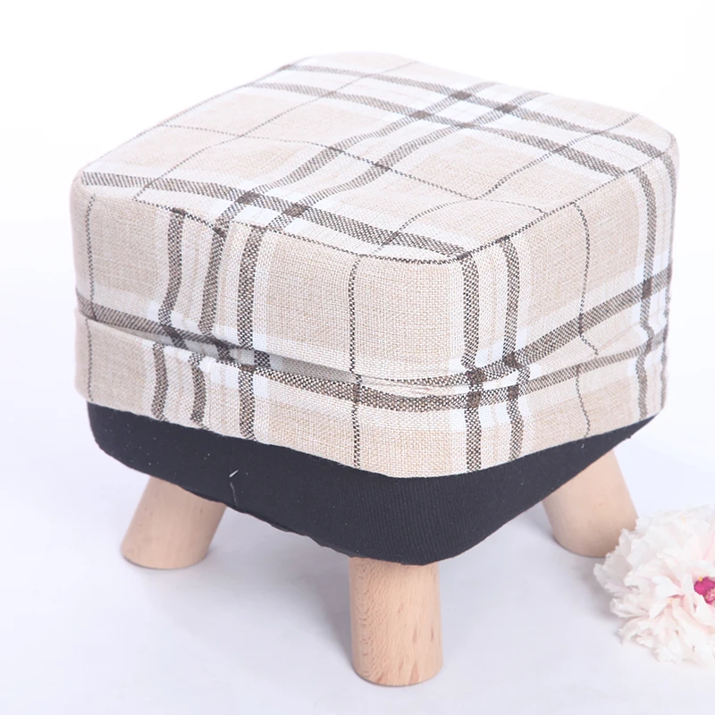 wooden square stool living room kids sofa bench wearing shoes stools home cloth art foot stool