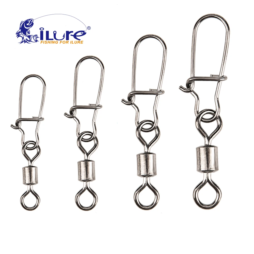 ILure 50 шт./лот 2 #4 #6 #8 #10 #14 # рыболовный коннектор штифт подшипник качения вертлюг из
