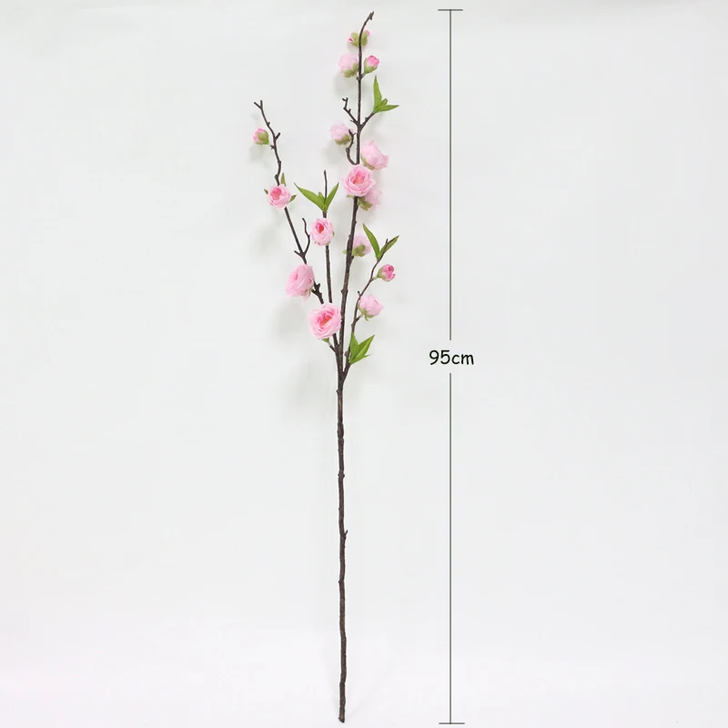 JAROWN Artificial Flowers For Plum Blossom Fake Leaves Table Arrange Silk Flowers For Wedding Home Party Decoration Accessory  (16)