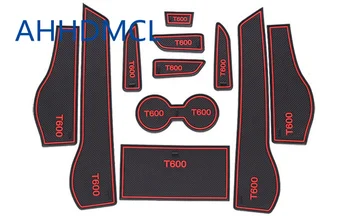 

Car Anti-Dirty Pad Door Groove Gate Slot Cup Armrest Storage Pad Anti-Slip Mat For Zotye T600 2014 2015 2016 2017 2018