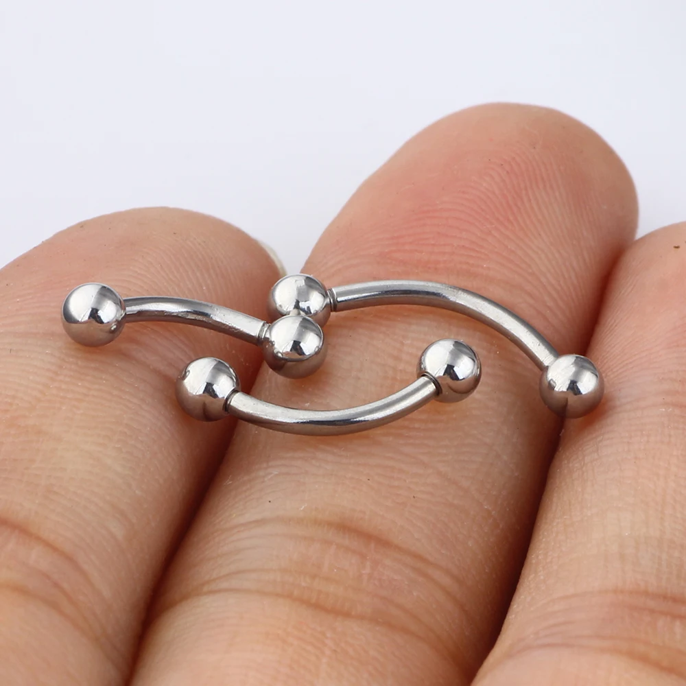 JUNLOWPY Mix 6/8/10mm Eyebrow Rings Surgical Steel Body Jewelry Tragus Lip Piercing Eyebrow Barbell Bar 16G Screw Pircing 100pcs