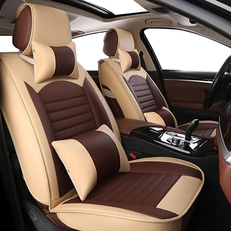 Beige Comfortable Высокое качество PU кожаный чехол для сиденья автомобиля для nissan note патруль Следопыта y61 primera 2010 2009 2008 2007 - Название цвета: Beige Comfortable