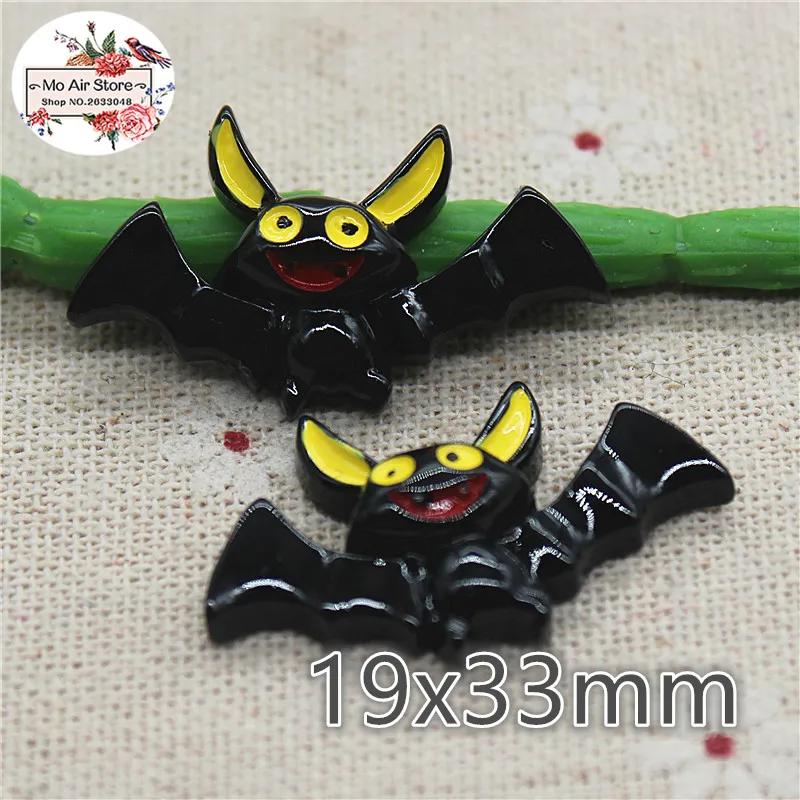 

10pcs Resin halloween bat flat back Cabochon Art Supply Decoration Charm Craft DIY hair bow center