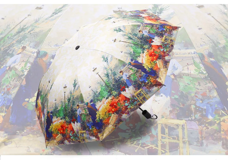 Us 1269 15 Offartystyczny Obraz Olejny Parasol Damski Rysunek Parasol Składany Parasol Kobieta Anty Uv Słońcedeszcz Parasol Damski Parapluie