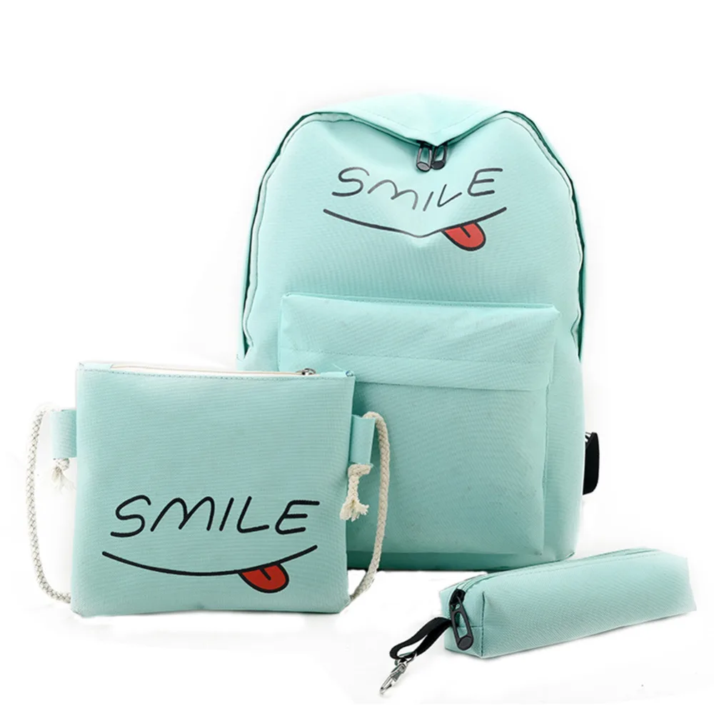 3pcs Canvas Backpack Set Printing Students Bookbag Casual School Bags for Teenage Girls Travel Shoulder Bag Mochila Feminina bookbags-for-girls