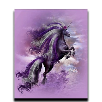 

Painting Diamond horse DIY Diamond Embroidery Unicorn Pegasus Flying Photos full of crystals Round National Mosaic