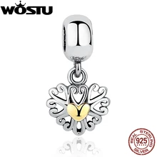 Auténtica plata de ley 925 corazón calado de plata cuelga charm fit pandora original pulsera collar auténtico regalo de la joyería