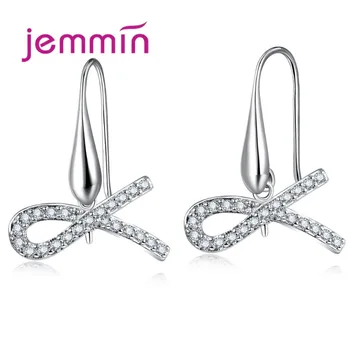 

Red Ribbon Clear Crystal 925 Sterling Silver Jewelry Accessories U-shaped Hooks Handmade Jewelry earring components Gift