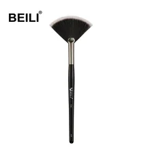 BEILI 1 piece Black Fan brush Eye brow Brush fan Lip Highlighter Eye lash Comb Brush