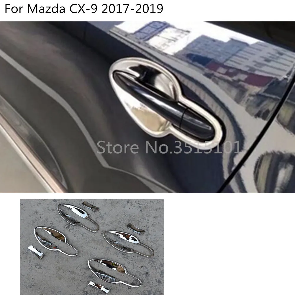 

Car body cover detector trim ABS chrome external door bowl stick frame moulding 8pcs For Mazda CX-9 CX9 2017 2018 2019