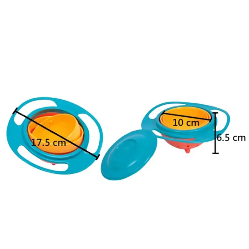 Волшебная миска, вращение на 360 градусов, водостойкая Гироскопическая чаша для кормления с крышкой для малышей, детей