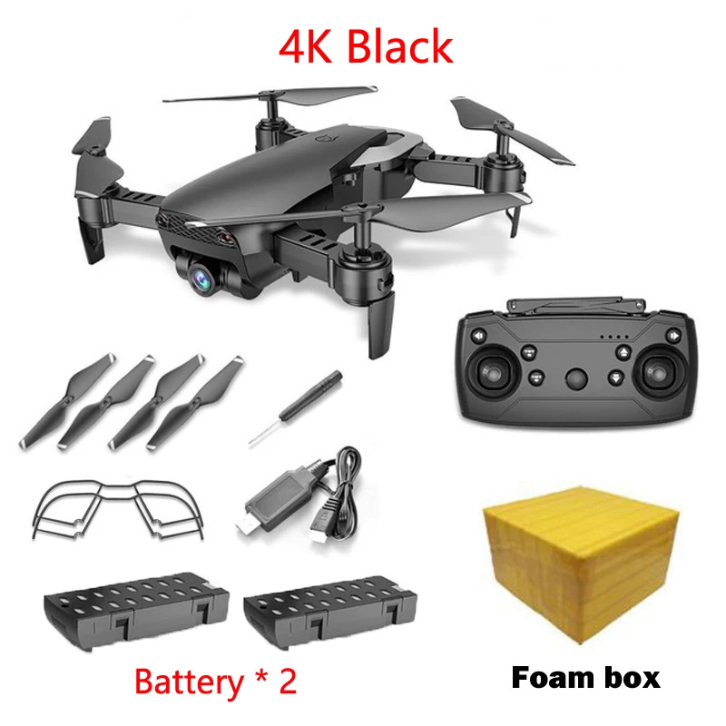 Teeggi M69G FPV Радиоуправляемый Дрон 4K 1080P камера оптический поток селфи Дрон складной Радиоуправляемый квадрокоптер Вертолет VS VISUO XS816 SG106 M70 - Цвет: 4K Black 2B FB