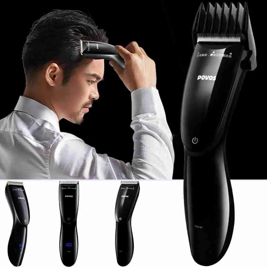 

Professional Digital Hair Trimmer USB Rechargeable Electric Hair Clipper Men's Cordless Haircut 4 Gear Pushes Hair Styling Tool