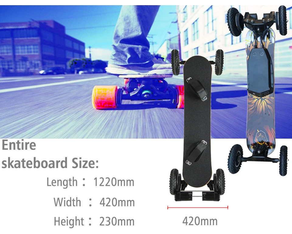 Electric Mountain Board Off Road Skateboard 36V Lithium Battery 2 Layers Bamboo And 8 Layers Maples  11000mAh  (3)
