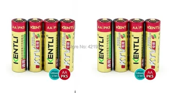 

8pcs/lot KENTLI KTV special 1.5V AA 2800mWh rechargeable lithium-ion battery wireless microphone rechargeable battery