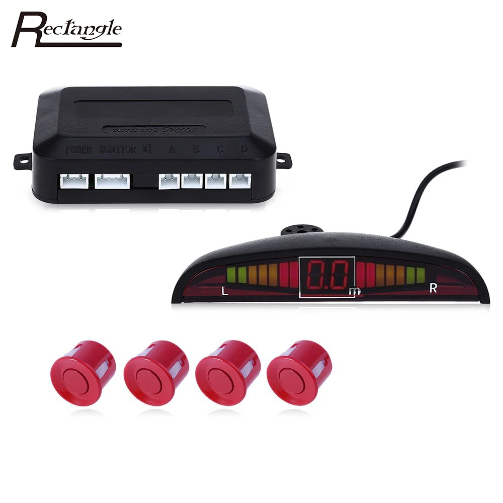 imágenes para Sistema de Sensor de Aparcamiento 4 Sensores Radar de Reserva Reverso Voz Pitido Pantalla LED Auto Reverse Radar Asistencia imágenes para Sistema de Sensor de Aparcamiento 4 Sensores Radar de Reserva Reverso Voz Pitido Pantalla LED Auto Reverse Radar Asistencia