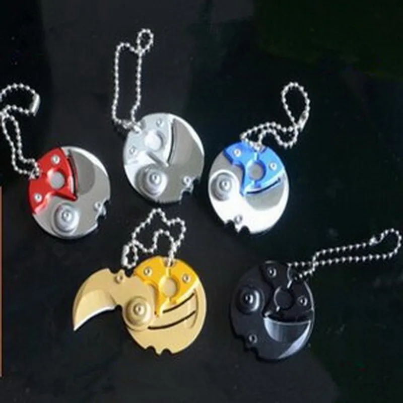

Multi - function coin knife outdoor EDC portable gadget mini key ring pendant without lock small folding tool