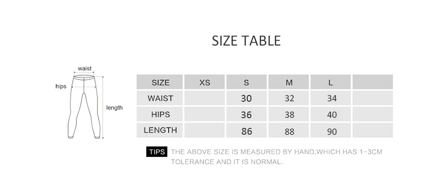 size table