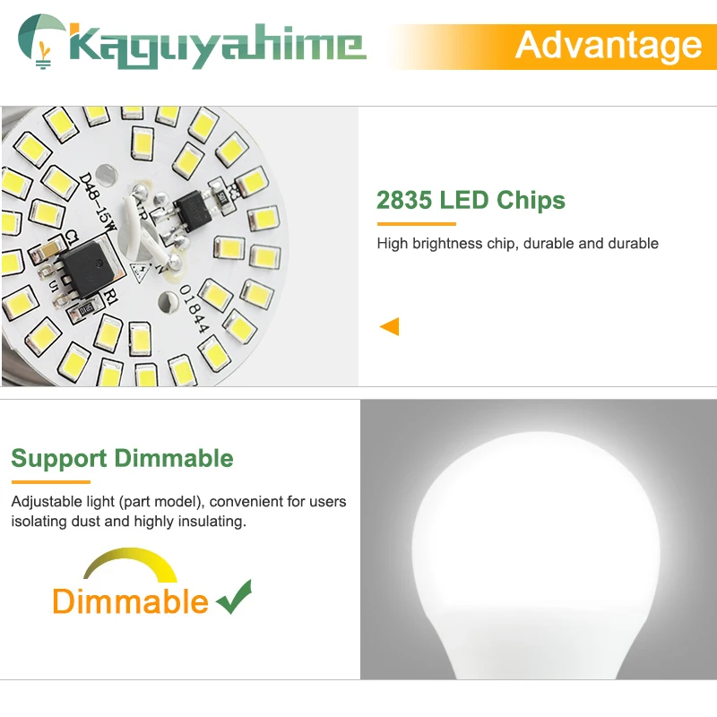 Kaguyahime диммируемая 1 шт./5 шт. E27 светодиодная лампа E14 Светодиодная 3 Вт ~ 20 220 В